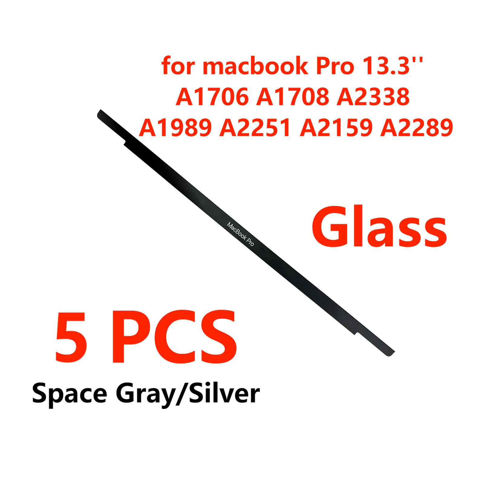 5PCS New LCD Front Bezel with Logo Glass Cover For MacBook Pro 13'' A1989 A2159