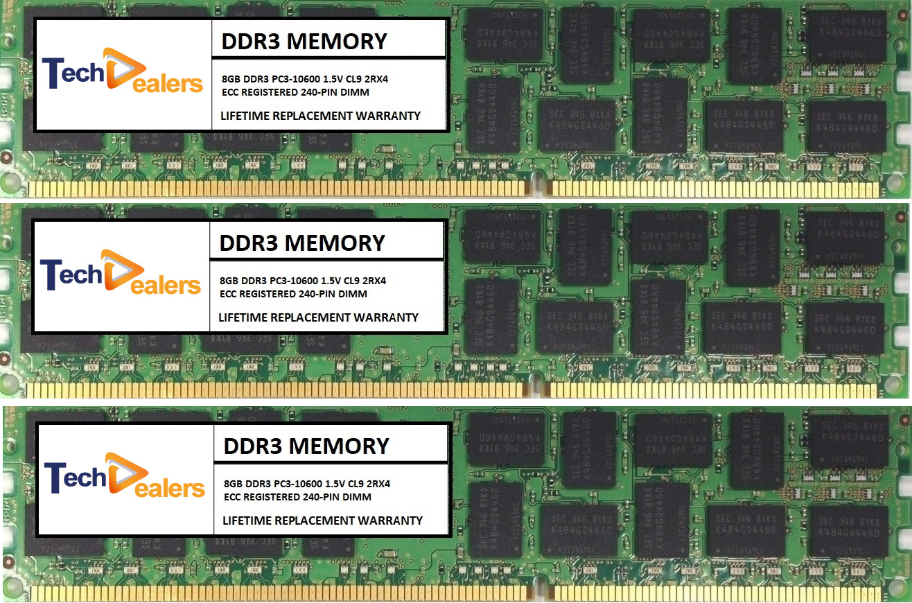 24GB 3X8GB DDR3 1333MHz ECC REG MEMORY FOR DELL PRECISION T5500 AND R5500