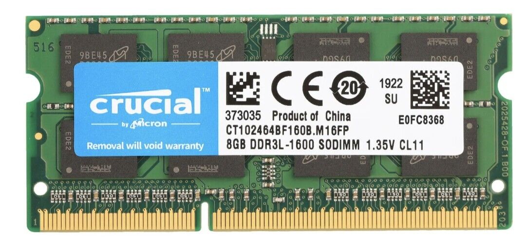 Crucial CT102464BF160B 8GB SO-DIMM PC3-12800 (DDR3-1600) Memory