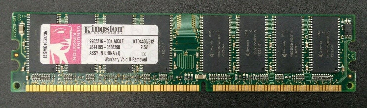 Kingston 512MB RAM PC2100 DDR-266MHz non-ECC Unbuffered CL2.5 184-Pin DIMM 2.5V