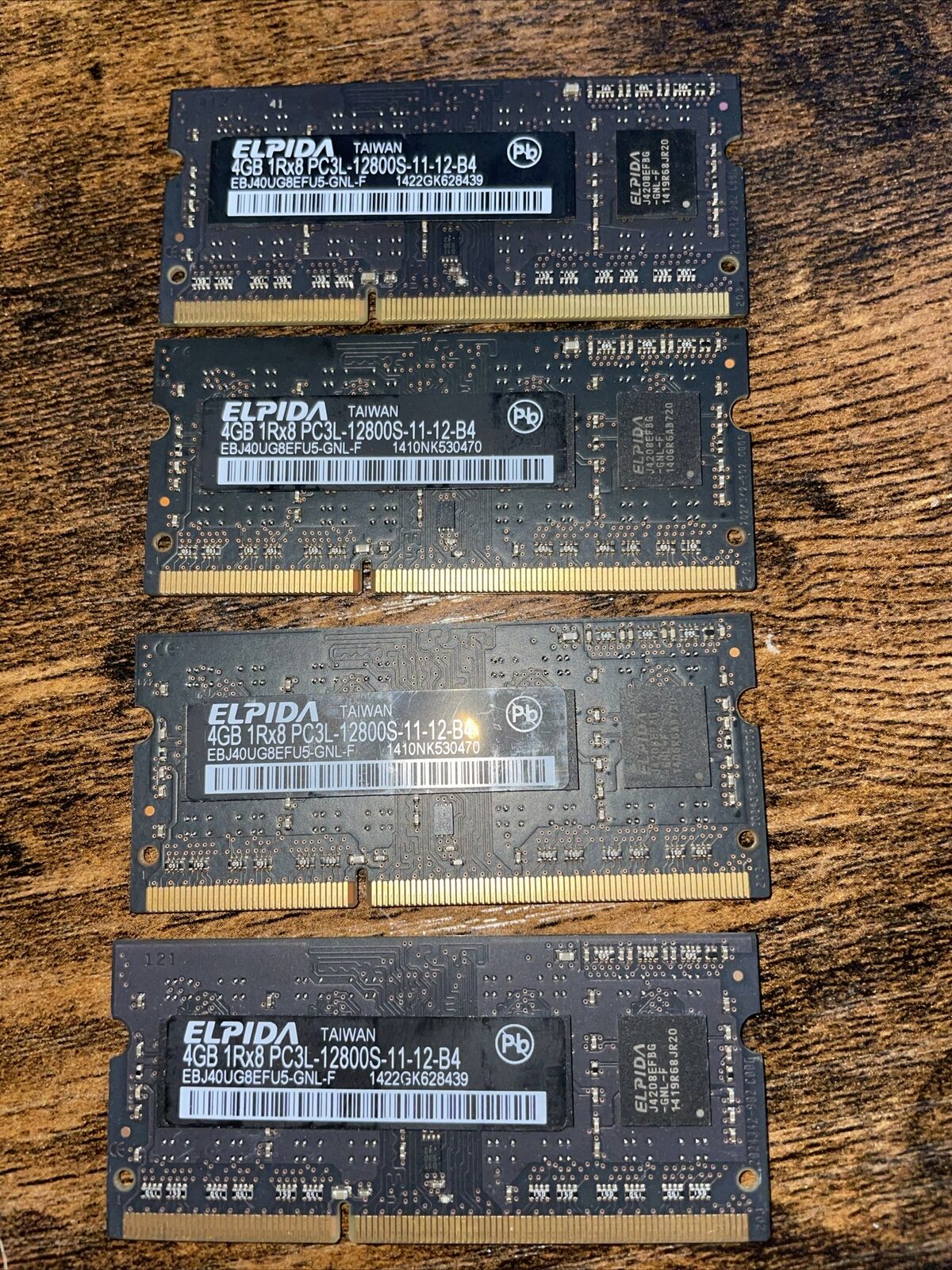 (4 Piece) Apple Elpida EBJ81UG8EFU5-GNL-F DDR3-12800S 16GB (4x4GB) SODIMM Memory