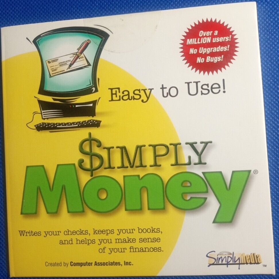 Vintage 1999 Simply Money Writes Your Checks and Keeps Your Books Pc Cdrom  