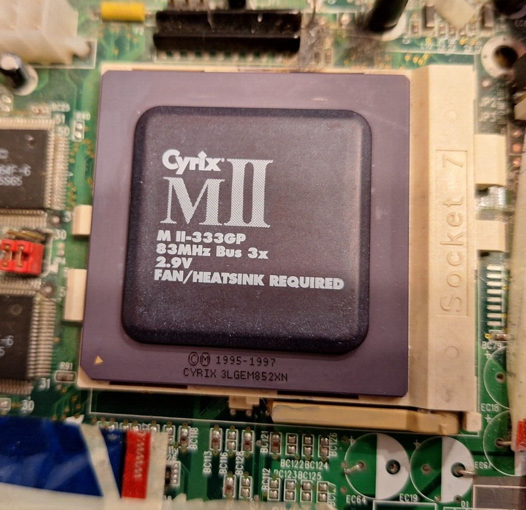 Cyrix MII-333GP 83MHz Bus 3x2.9V Socket/Socket 7 CPU Processor Vintage Tested.