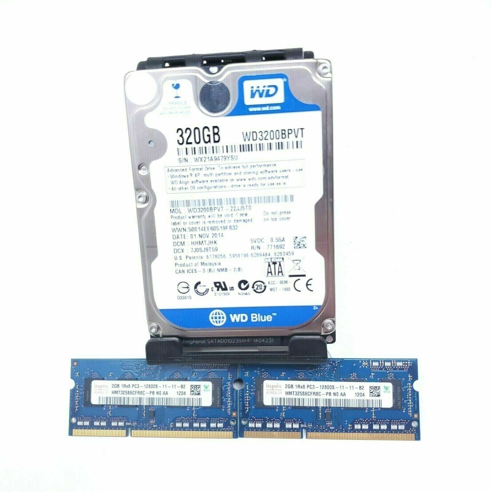 Hynix 4GB 2x 2GB DDR3 RAM & WD Blue 320GB Hard Disk Drive Kit Apple Macbook Pro