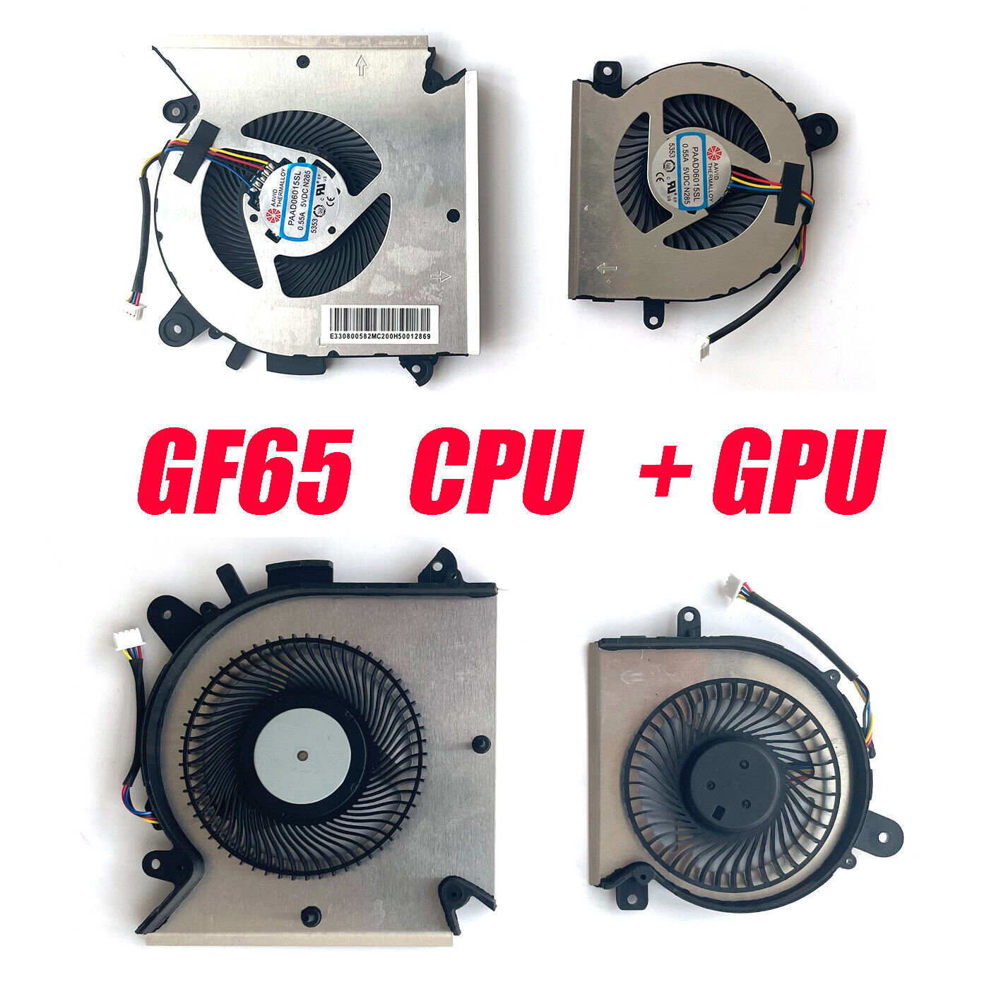 CPU+GPU Cooling Fan Heatsink for MSI GF65 Thin MS-16W1 PAAD06015SL N433 N413