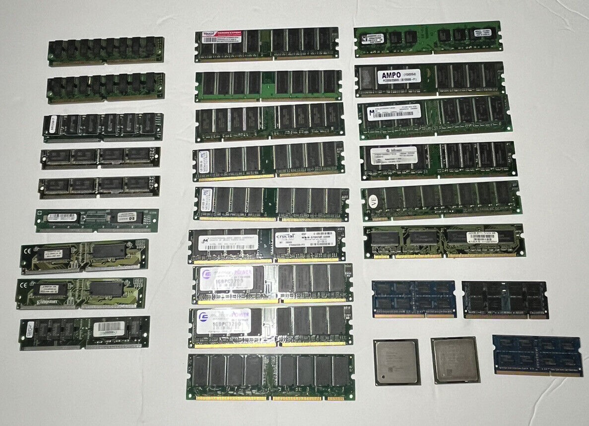 27 Mixed Lot Of Computer Desktop Laptop Memory MB DDR SDRAM 2 Pentium 4 + Extras