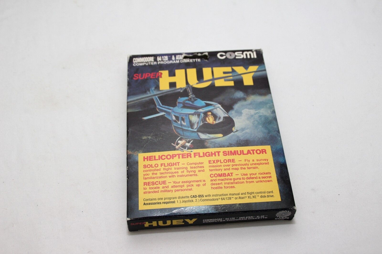 Cosmi Super Huey Helicopter Flight Simulator Commodore 64 128 Atari