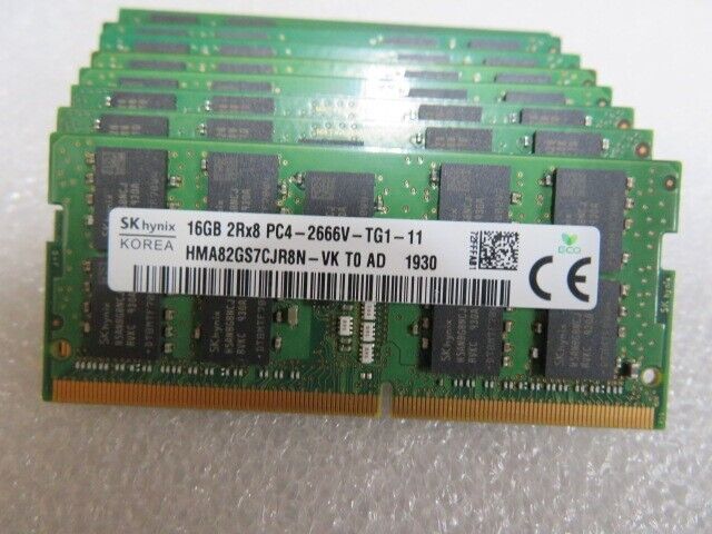 Lot Of 10 16gb DDR4 Laptop RAM Mixed Brand and speed.