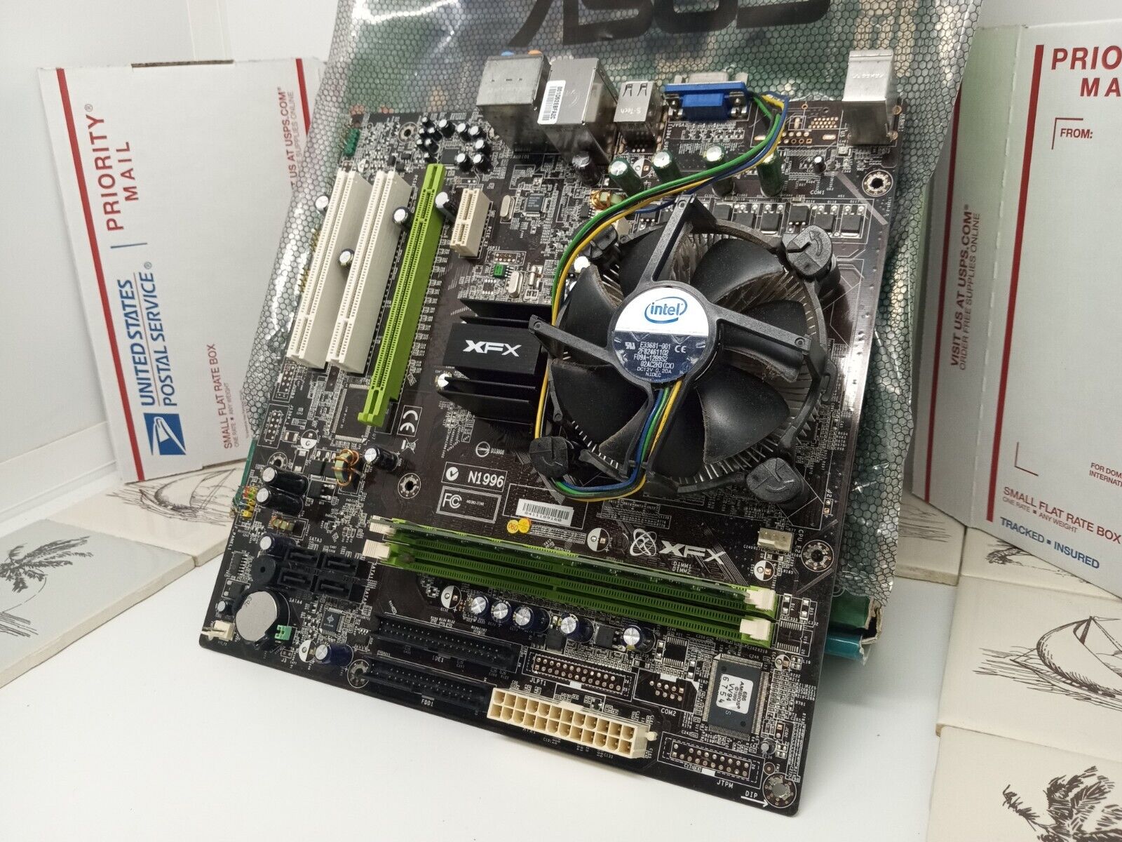 XFX nForce 610i GeForce 7050 Mainboard # MG-61M1-7049 Intel Socket W/CPU & RAM 