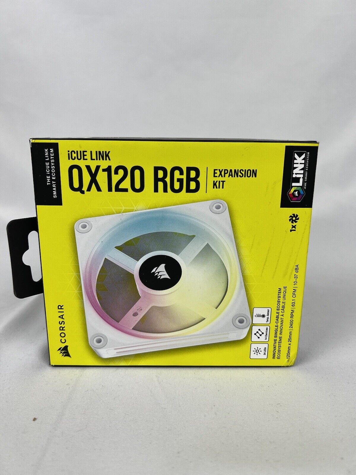 CORSAIR iCUE LINK QX120 RGB Series, 120mm Magnetic Dome Fan Expansion Kit