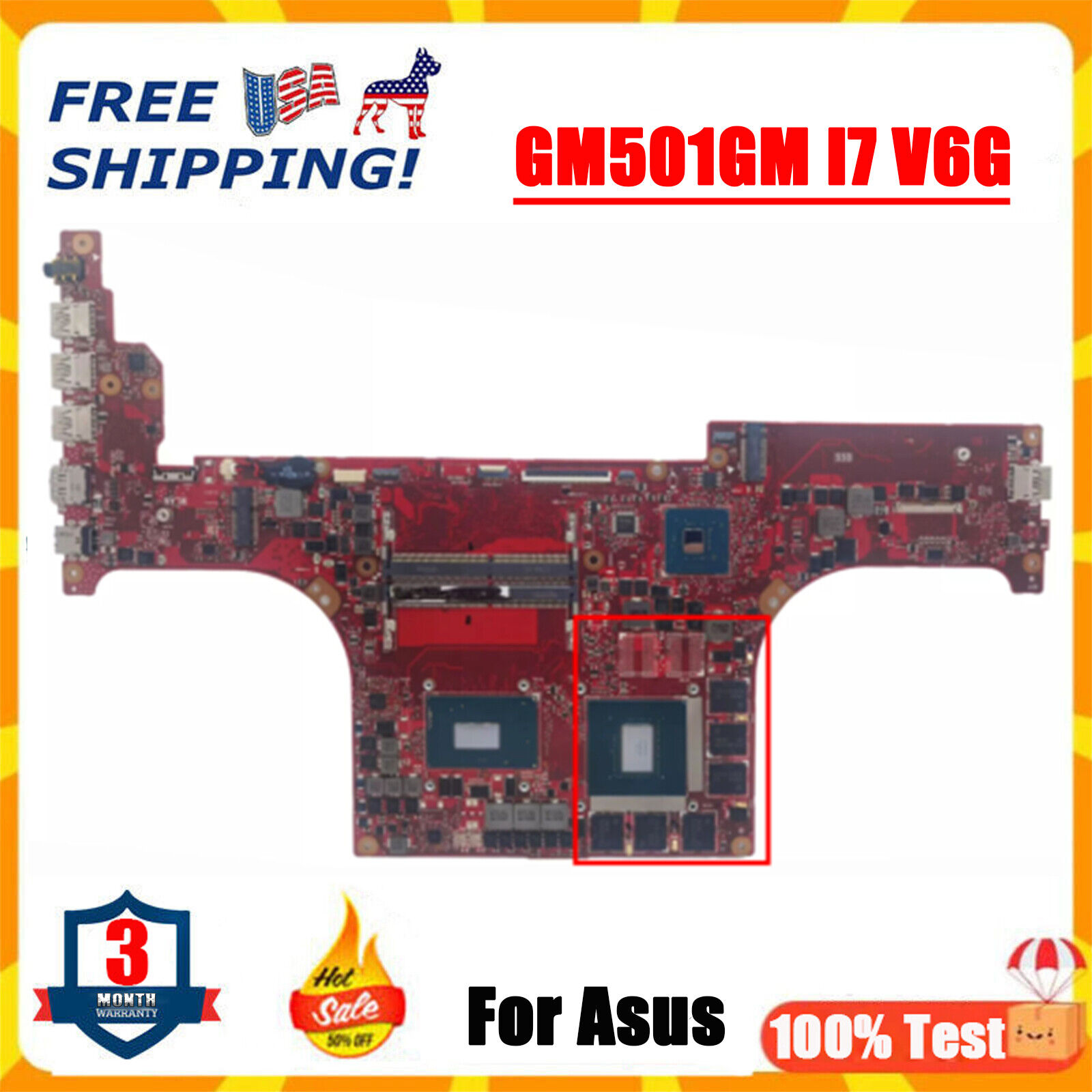 GM501GS GM501GM motherboard for ASUS GU501G GM501G mainboard I7-8750H GTX1060-6G