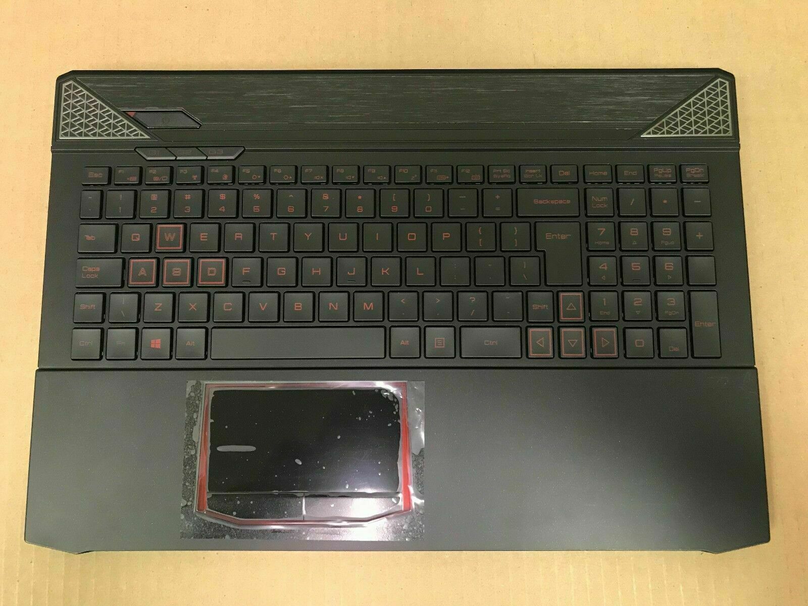 HX6 CyberpowerPC Fangbook Gaming Laptop Palmrest keyboard speakers touch pad