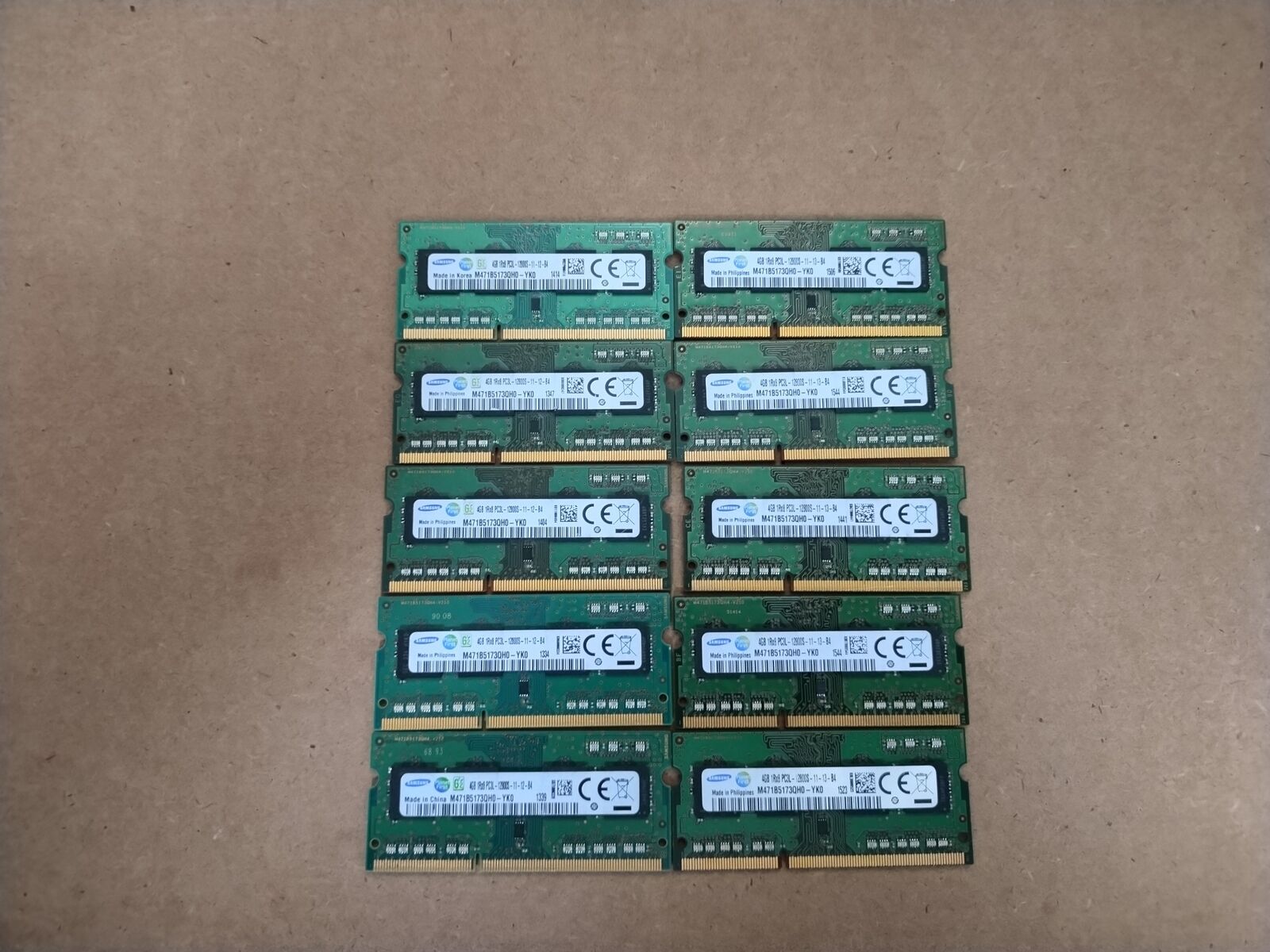 LOT 10 SAMSUNG 4GB 1RX8 PC3L-12800S LAPTOP RAM M471B5173QH0-YK0 V4-4