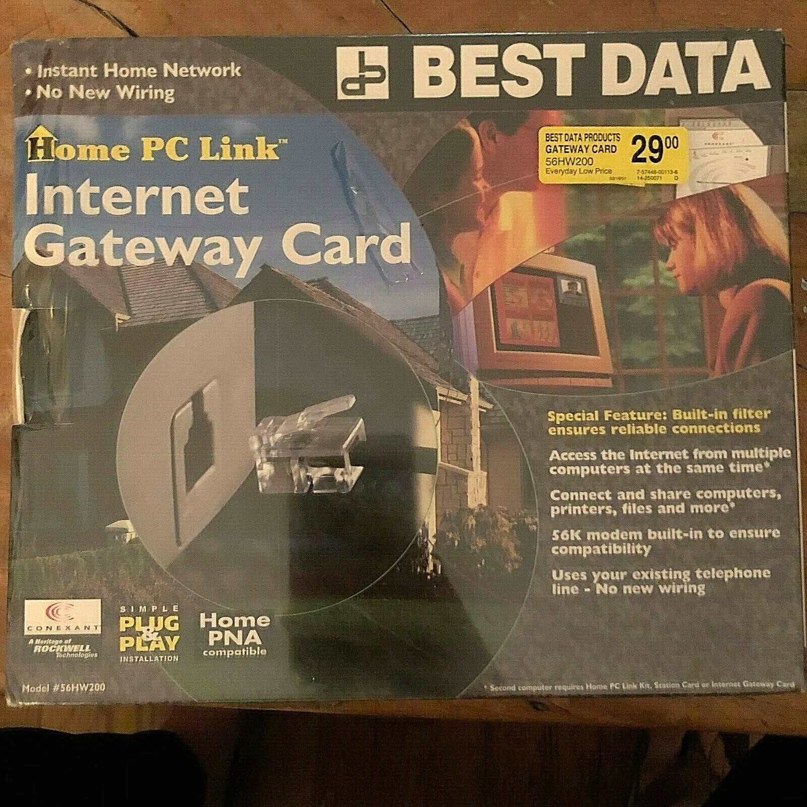 VINTAGE 1999 Best Data Home PC Link Internet Gateway Card~Modem~Cable~SEALED~NIB