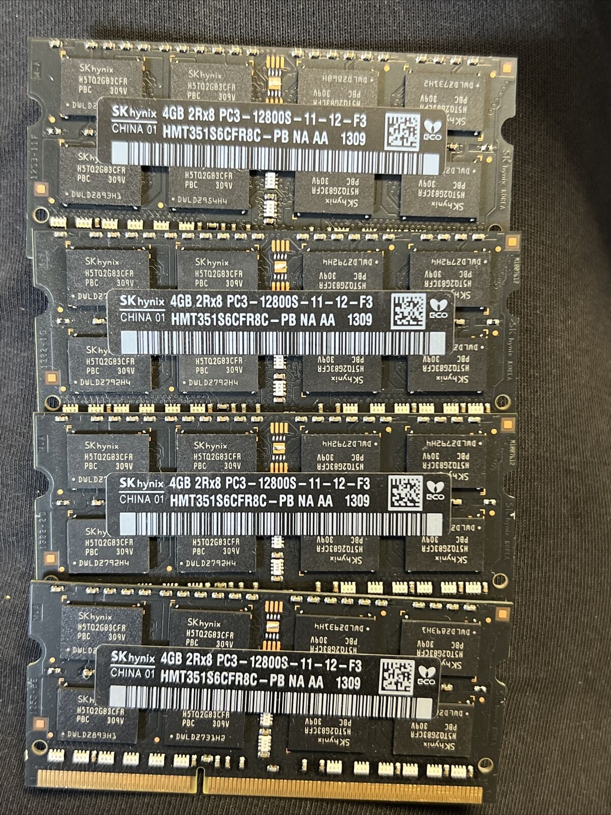 lot of 4 Hynix 4GB PC3-12800S DDR3 SODIMM Laptop Memory RAM HMT351S6CFR8C-PB