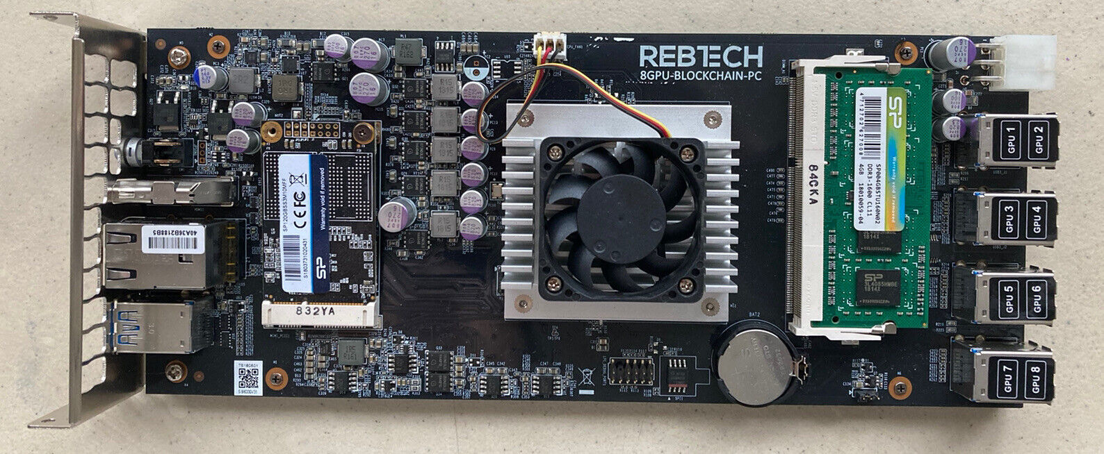 REBTECH ALL-IN ONE WITH PROCESSOR AND RAM MOTHERBOARD - 8 GPU MINER MINING RIG
