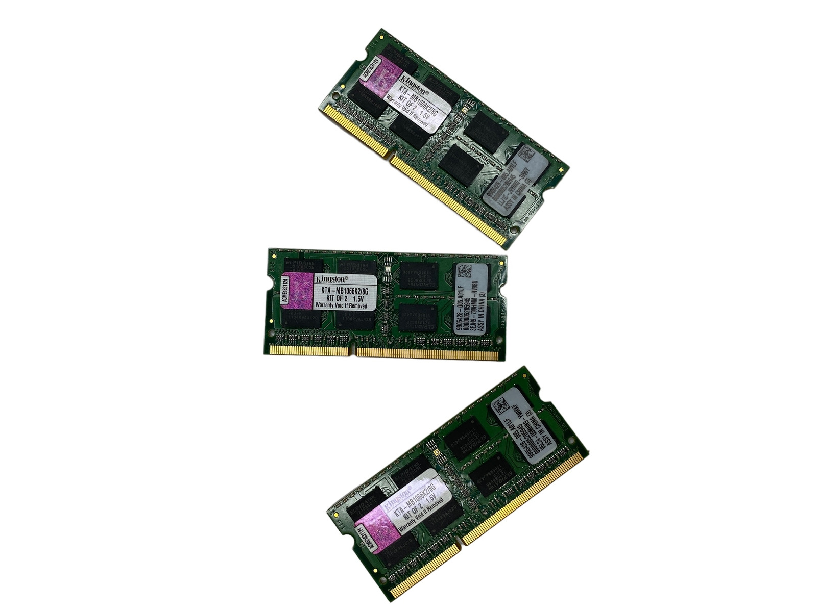 Kingston 8GB DDR3 1333MHz 10600 | Laptop RAM |  KTA-MB1333K2/8G | Lot of 3