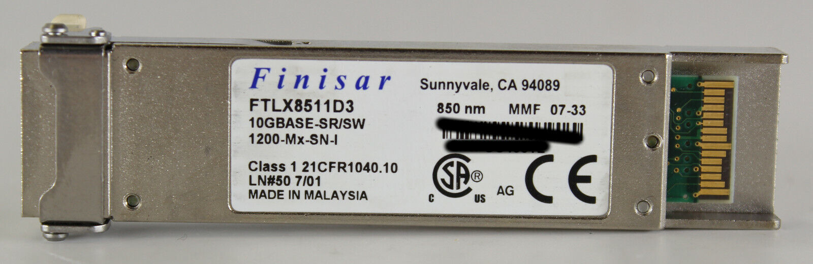 Lot of 6 Finisar FTLX8511D3 10GBASE SR/SW 850nm Transceiver Module 1200-Mx-SN-I