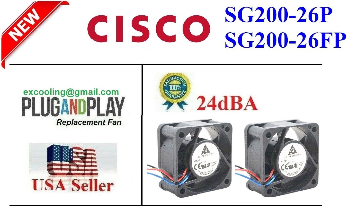 2x Original Delta Genuine Fans for Cisco SG200-26FP