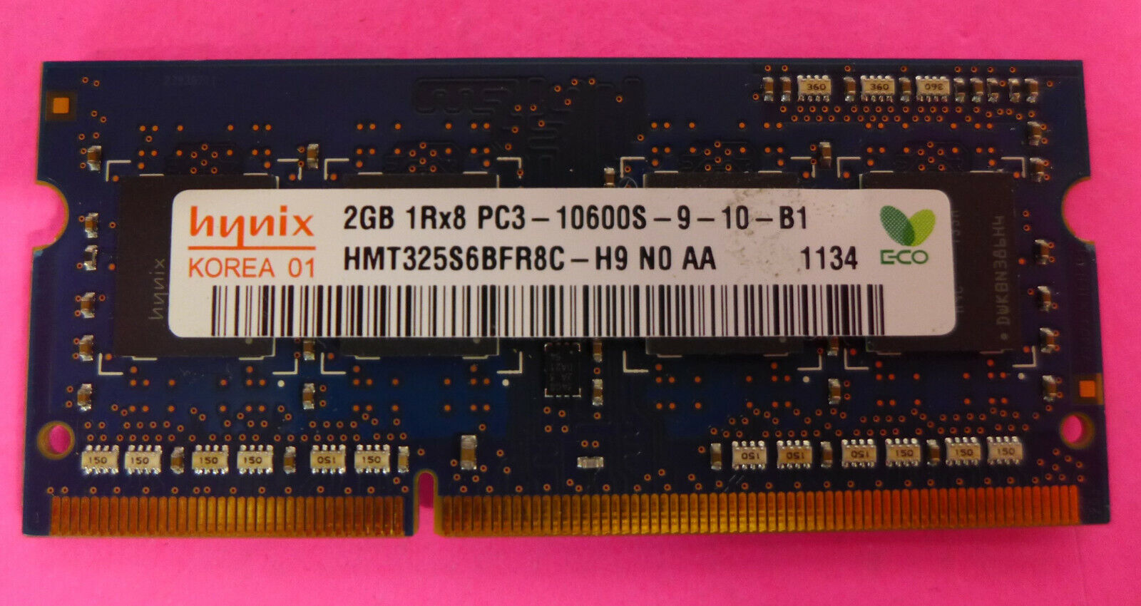 GENUINE Hynix 2GB 1Rx8 PC3-10600S DDR3 Laptop Memory RAM HMT325S6BFR8C-H9