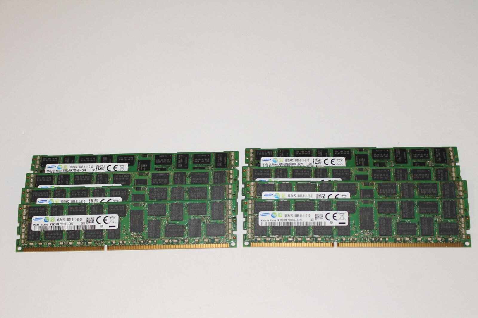 Lot of 8 Samsung M393B1K70DH0-CH9 PC3 8GB PC3-10600R DDR3-1333 RDIMM