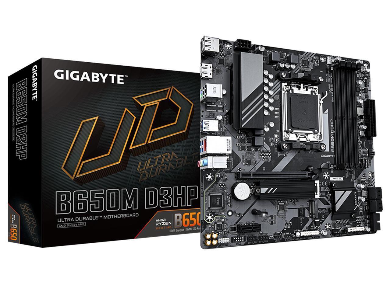 GIGABYTE B650M D3HP AM5 LGA 1718 AMD M-ATX Motherboard with 5-Year Warranty