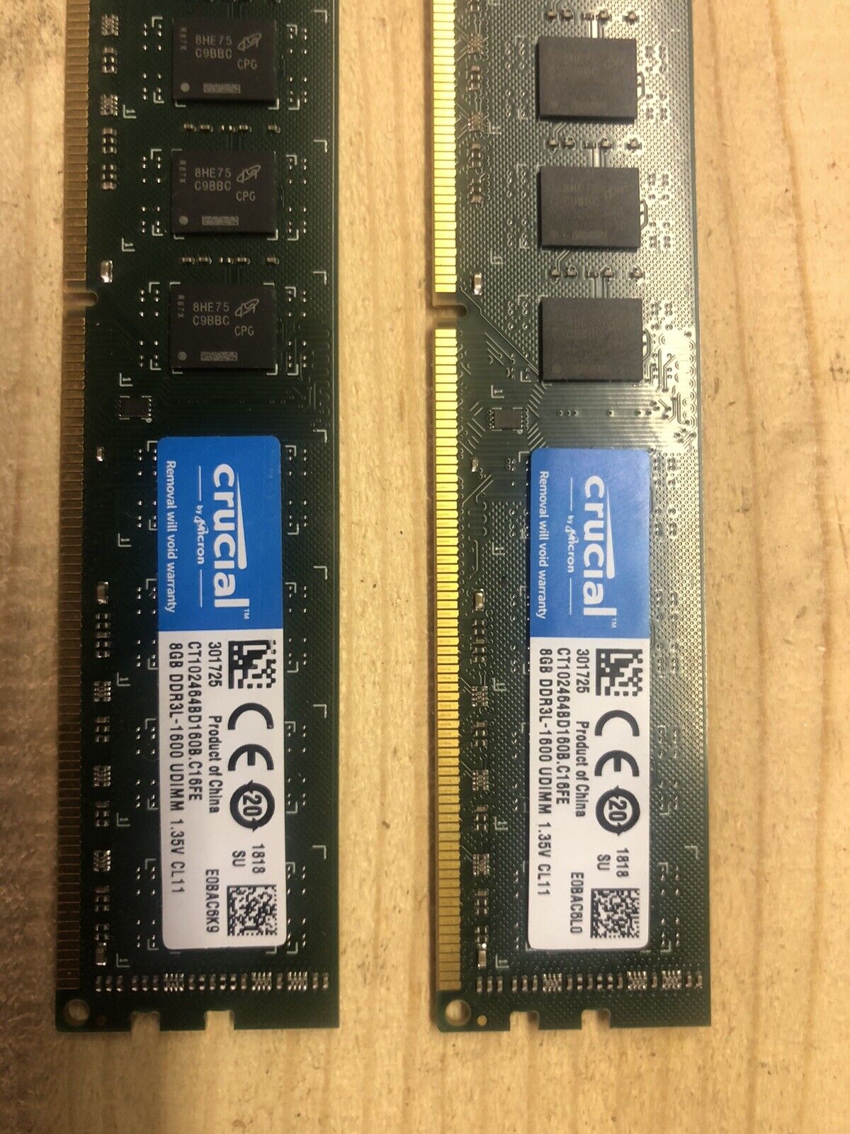 Crucial 8GB DDR3L-1600 UDIMM Desktop Memory RAM, DDR2 Dimm And Many Other Random