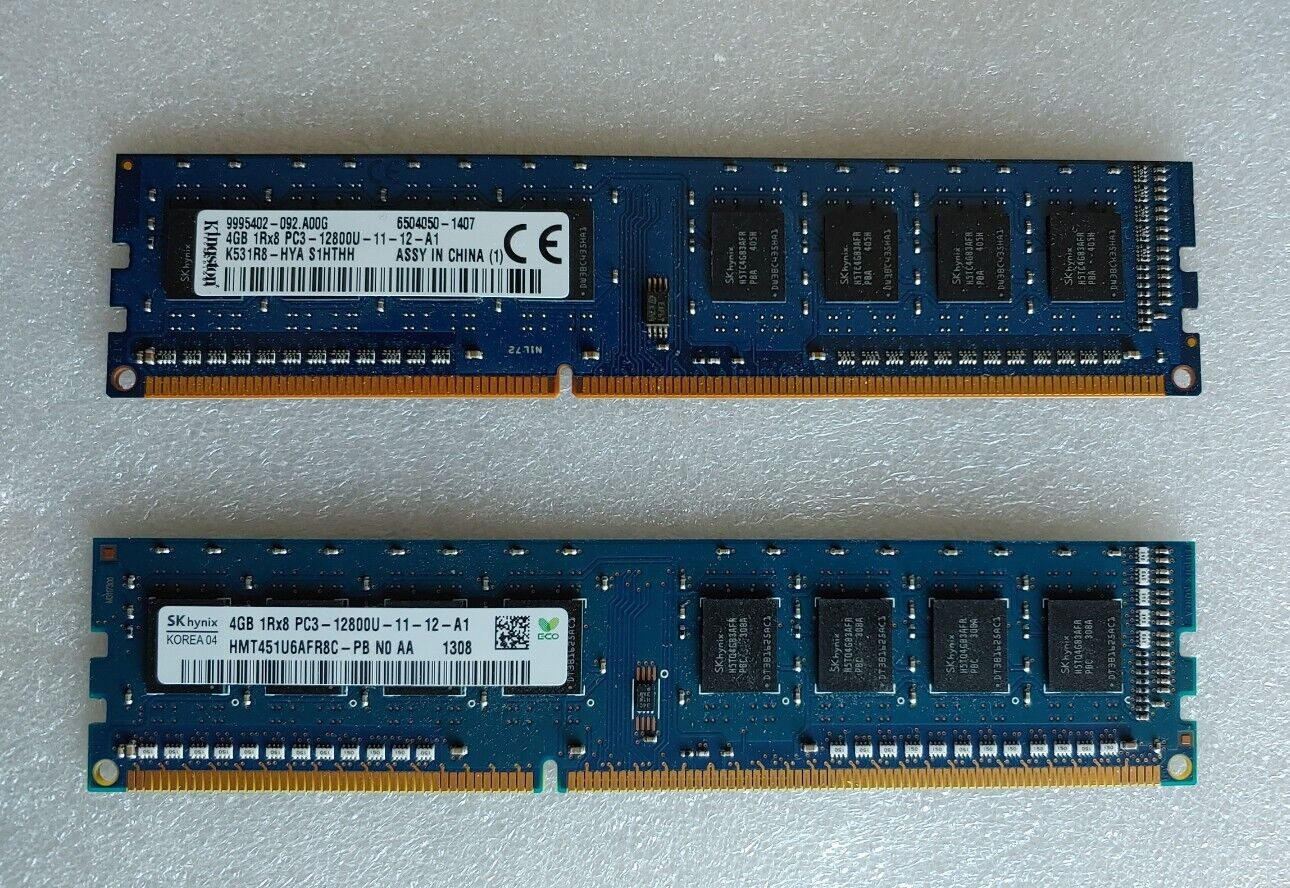 Desktop Memory RAM 2x 4GB + 1x 8GB PC3 - 12800  Working / Used