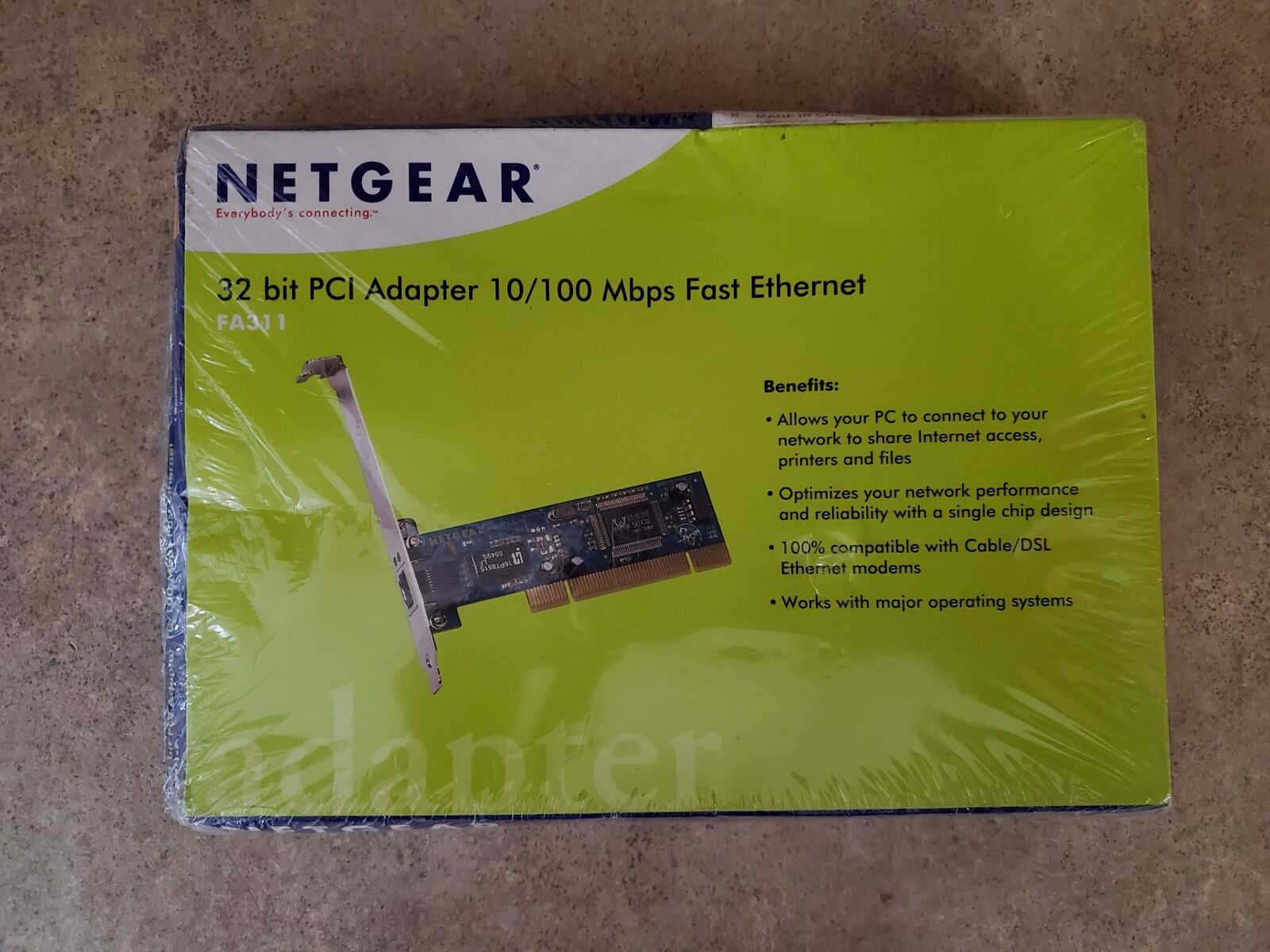 NETGEAR FA311V2 32BIT PCI NETWORK ADAPTER 10/100 MBPS ETHERNET CARD C7-1