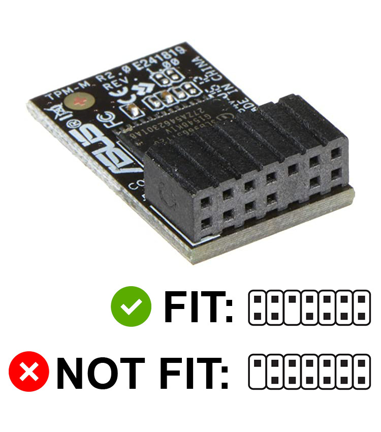 14-1 Pin TPM 2.0 Security Module LPC Interface For ASUS TPM-M R2.0 – Unbranded