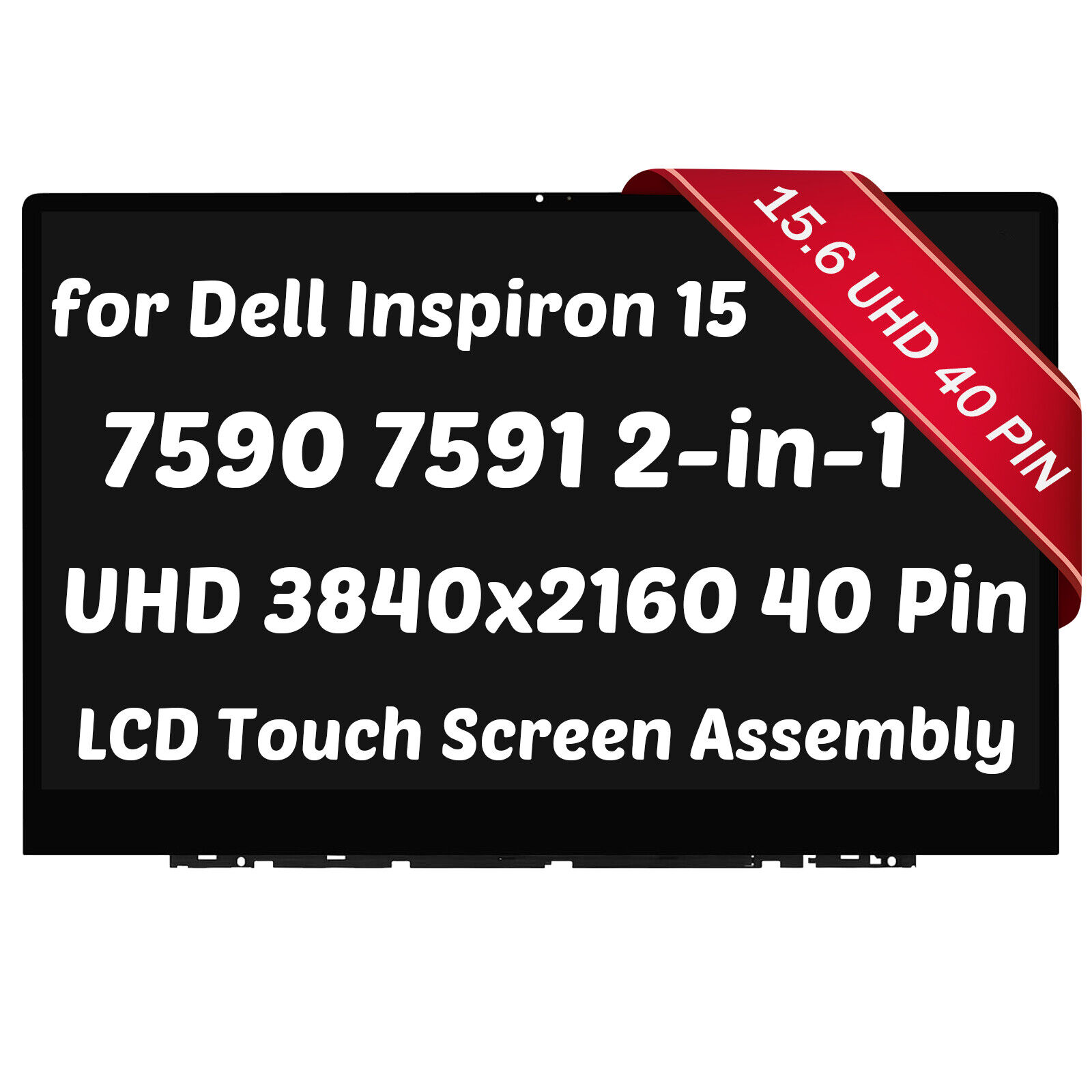 LCD Touch Screen Assembly UHD 3840x2160 for Dell Inspiron 15 7590 7591 2-in-1