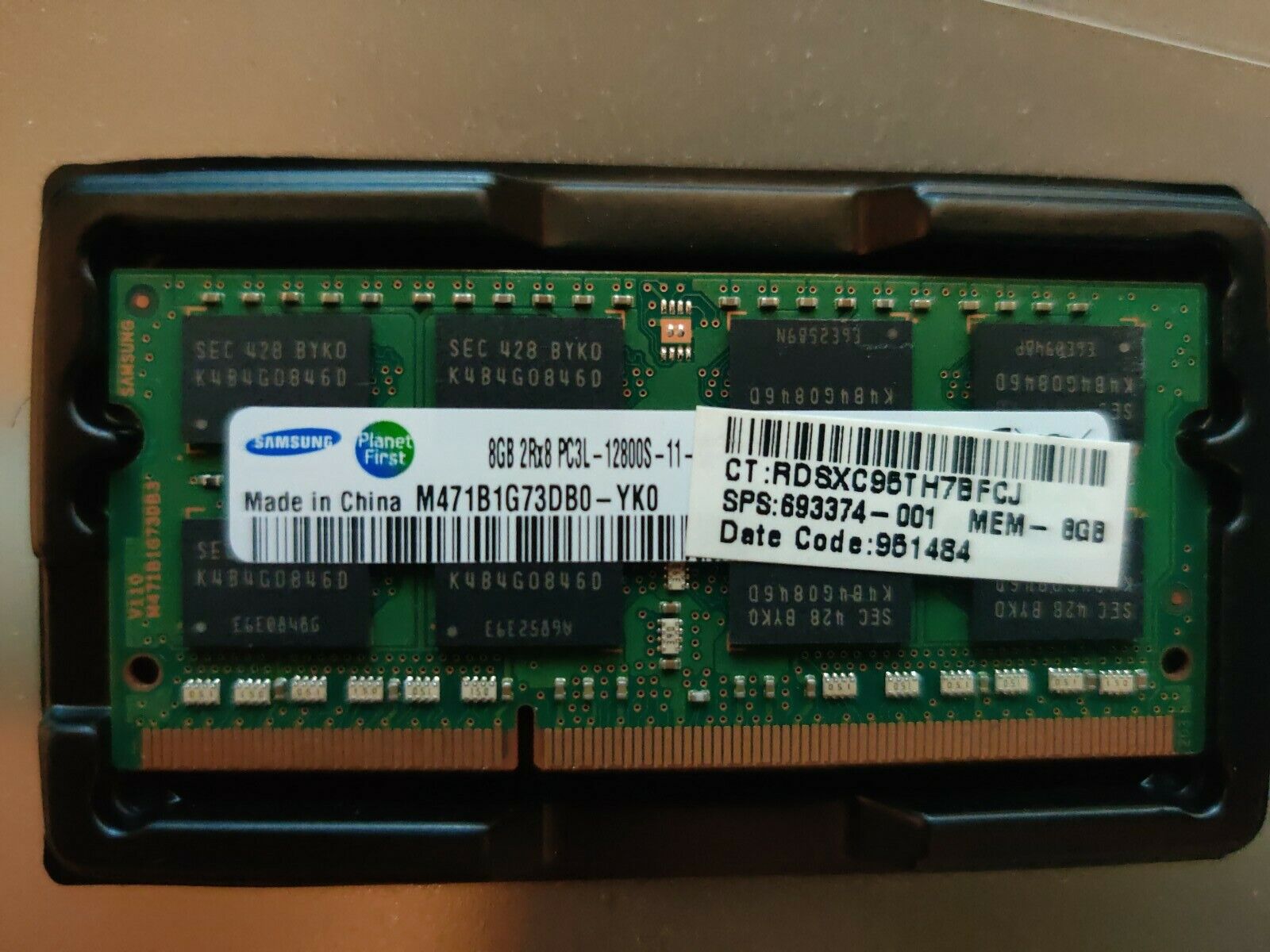 Samsung 8GB 2Rx8 PC3L-12800s-11-13-F3 M471B1G73DB0-YK0 Laptop sodimm Ram Memory