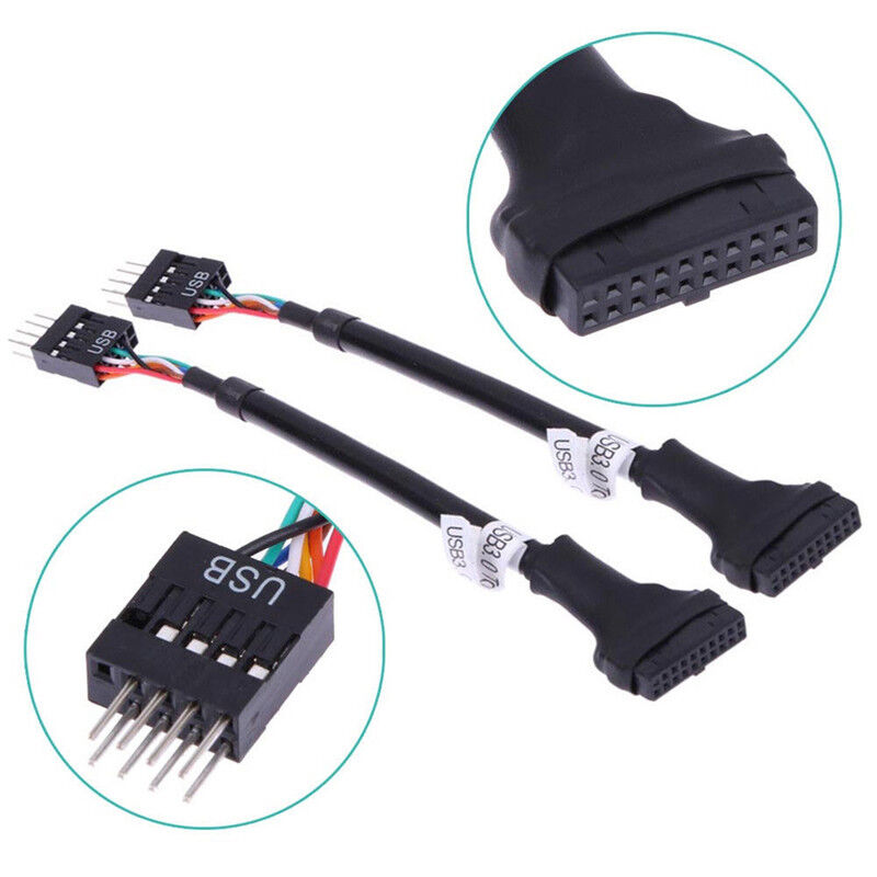 USB 3.0 20-Pin Motherboard Header Female To USB 2.0 9-Pin Male Adapter CablFBDU