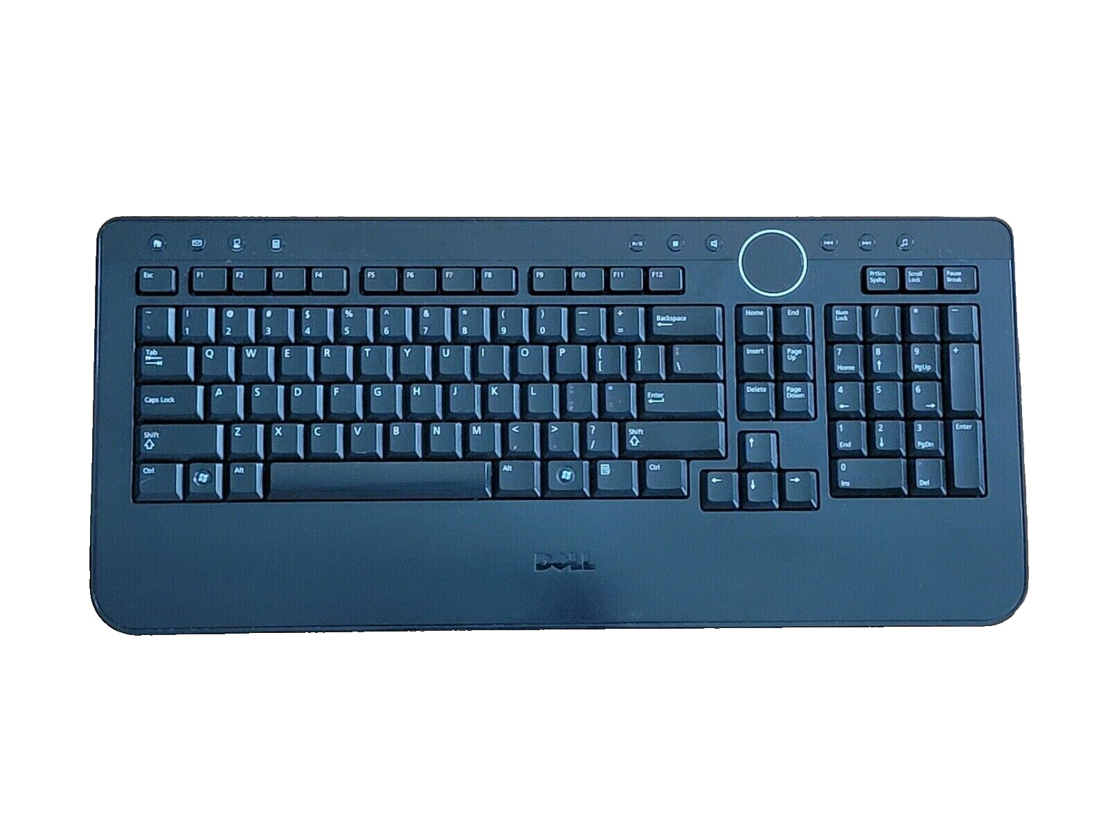 Dell Wireless Slim Black Multimedia Keyboard w/Volume Play Calc Y-RBP-DEL4 M756C
