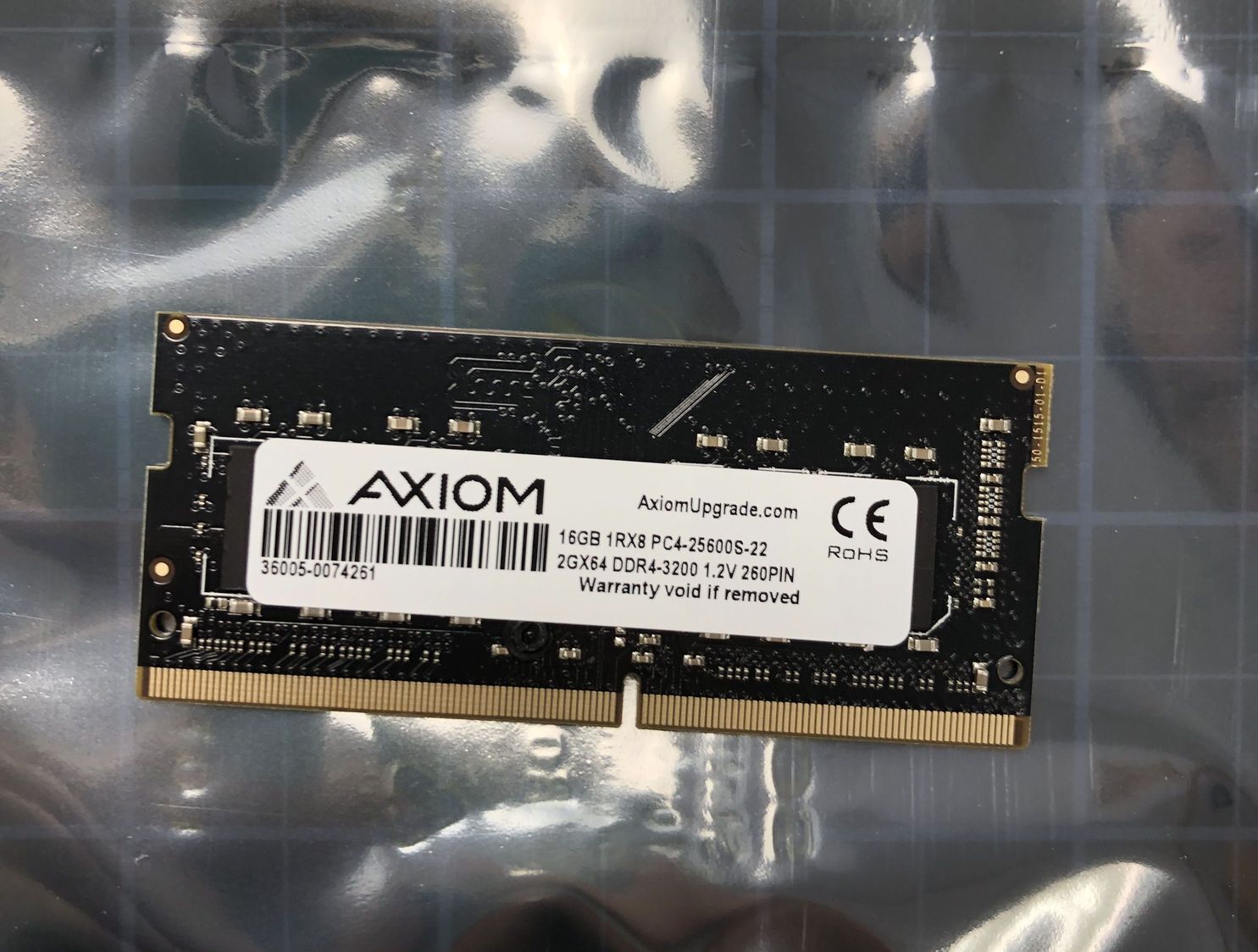 AXIOM 16GB RAM 1Rx8 PC4-25600S 2Gx64 DDR4-3200 1.2V SODIMM Memory 36005-0074261	