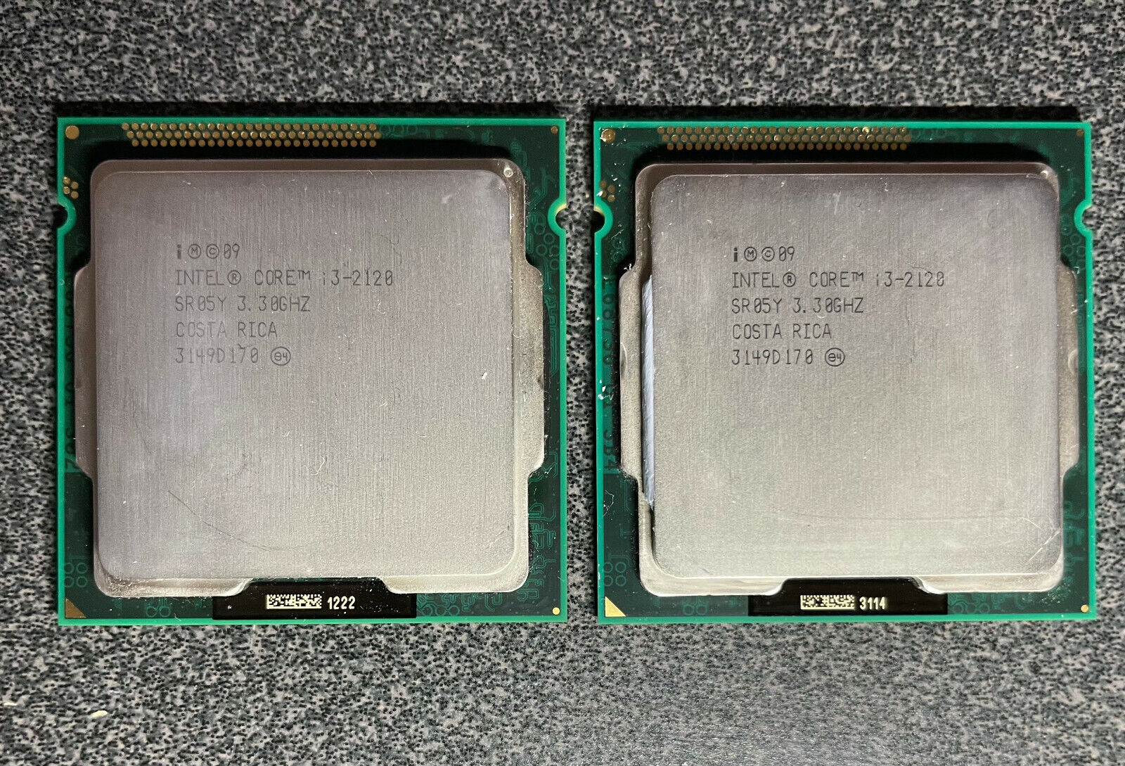 Lot of 2x Intel Core i3 2120 3.3GHz Dual Core CPU Processors SR05Y