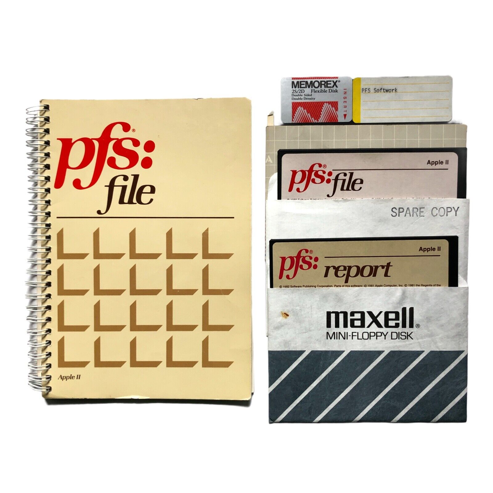 Vintage Apple II PFs File System Computing User Manual With Floppy Disks 1983