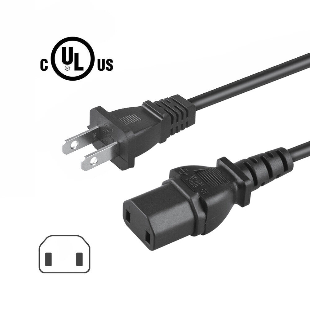 6.5ft UL 2-Prong AC Power Cord Cable for Boston Acoustics Powered Subwoofers