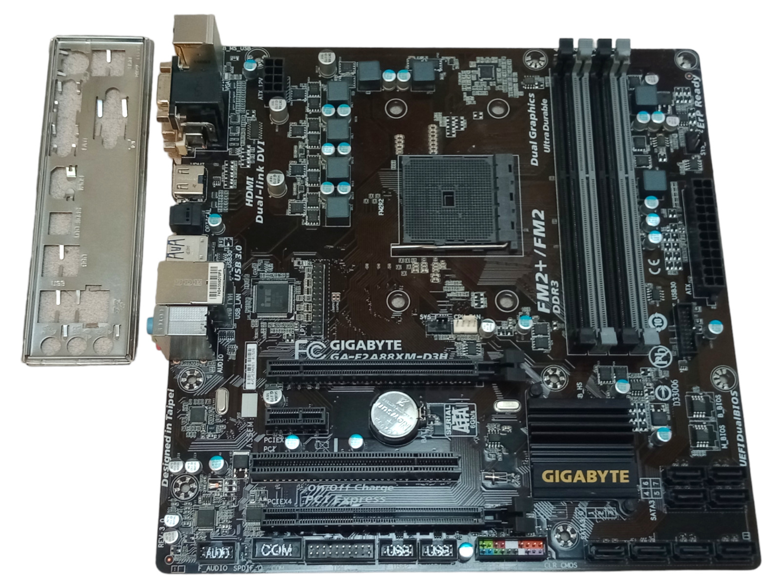 Gigabyte GA-F2A88XM-D3H Rev:3.0 FM2+ DDR3 mATX Motherboard w/ I/O Shield | Works