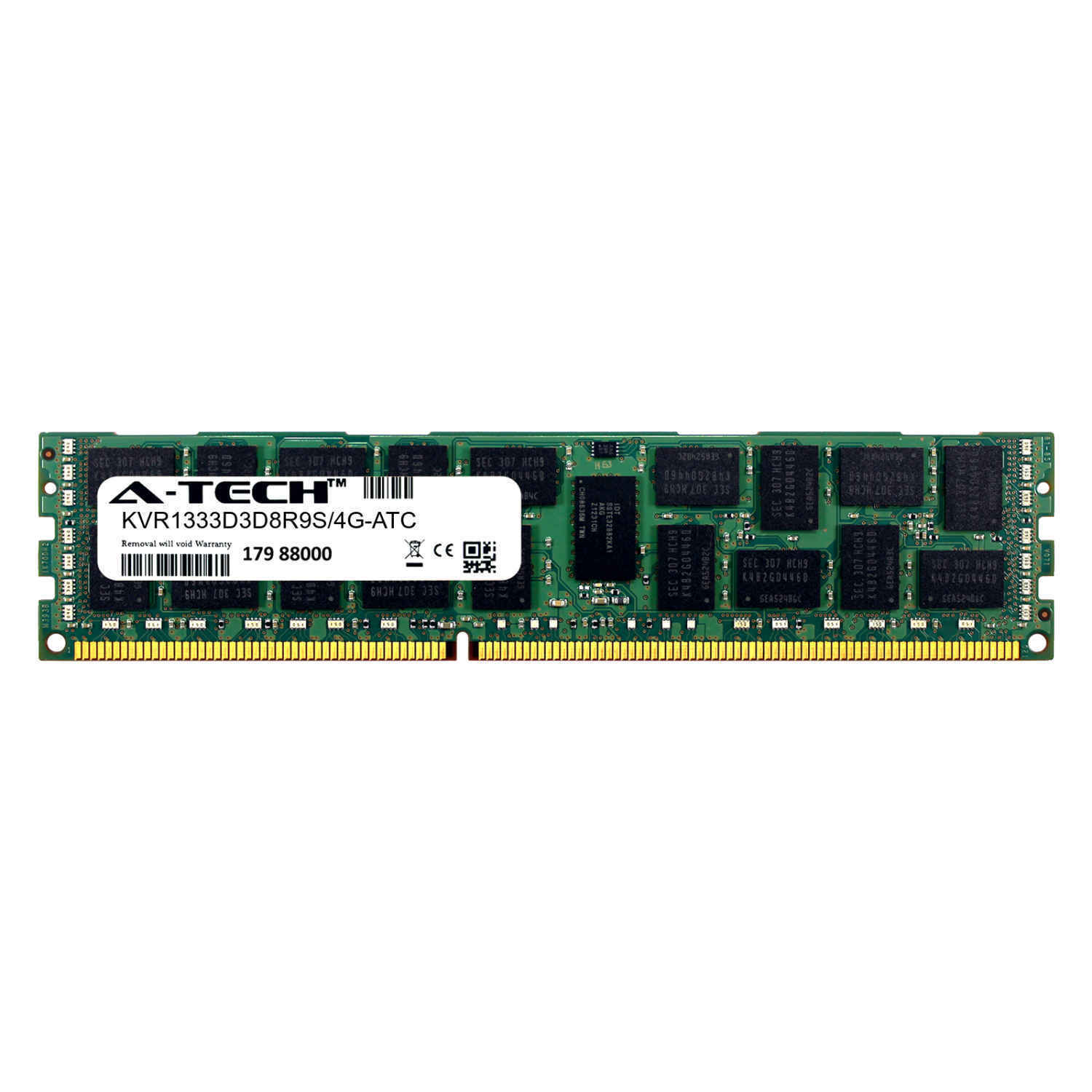 4GB PC3-10600R RDIMM (Kingston KVR1333D3D8R9S/4G Equivalent) Server Memory RAM