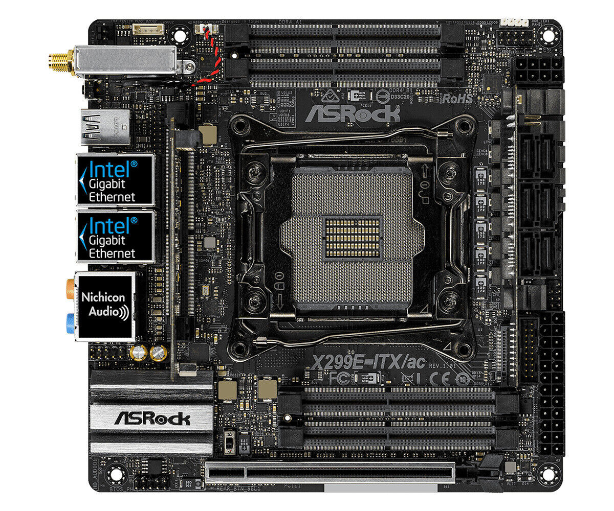 ASRock X299E-ITX/ac Motherboard Intel X299 LGA 2066 DDR4 Mini-ITX M.2 Core CMOS