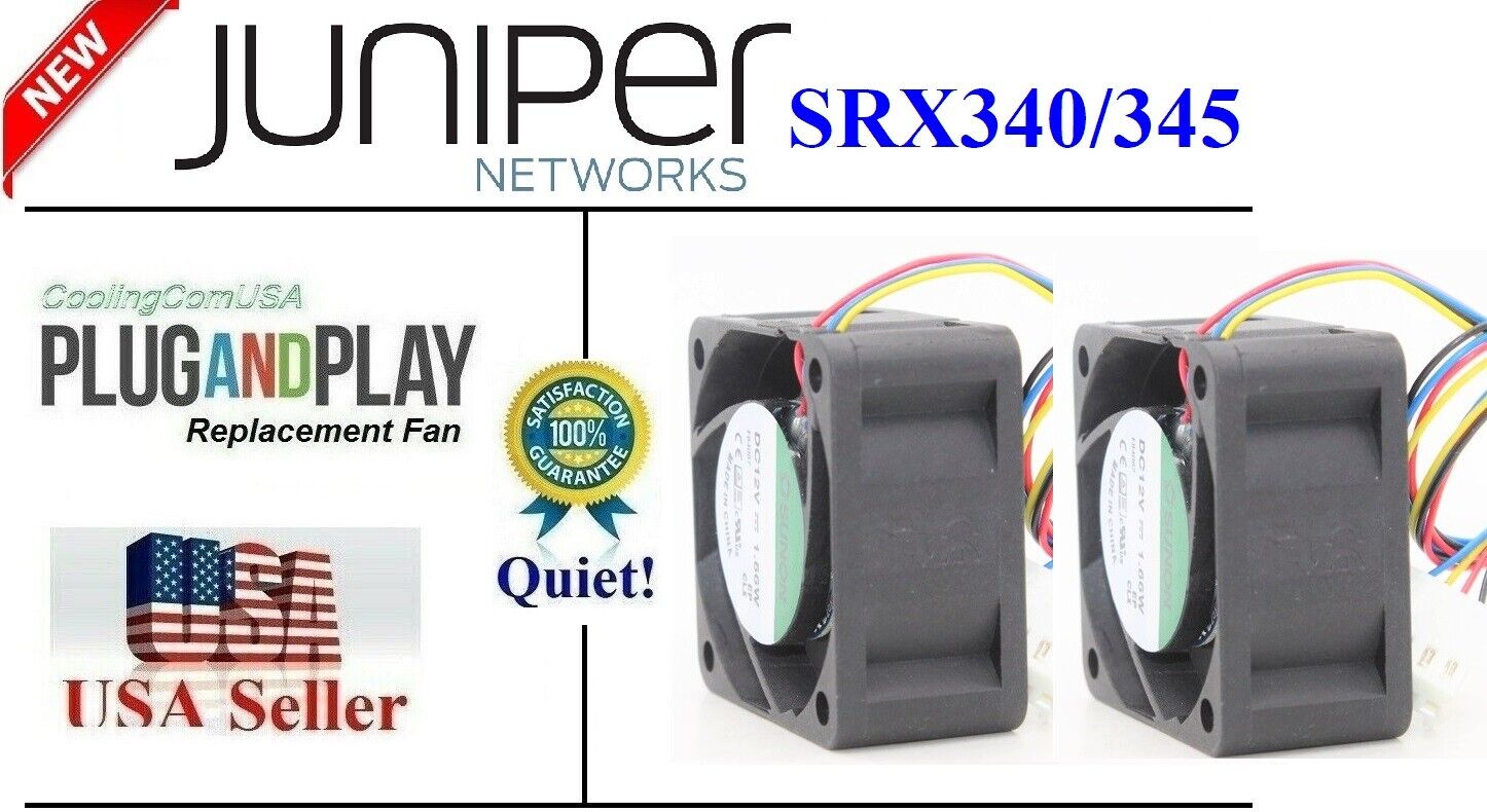 2x Quiet Replacement Fans for Juniper Networks SRX340/345