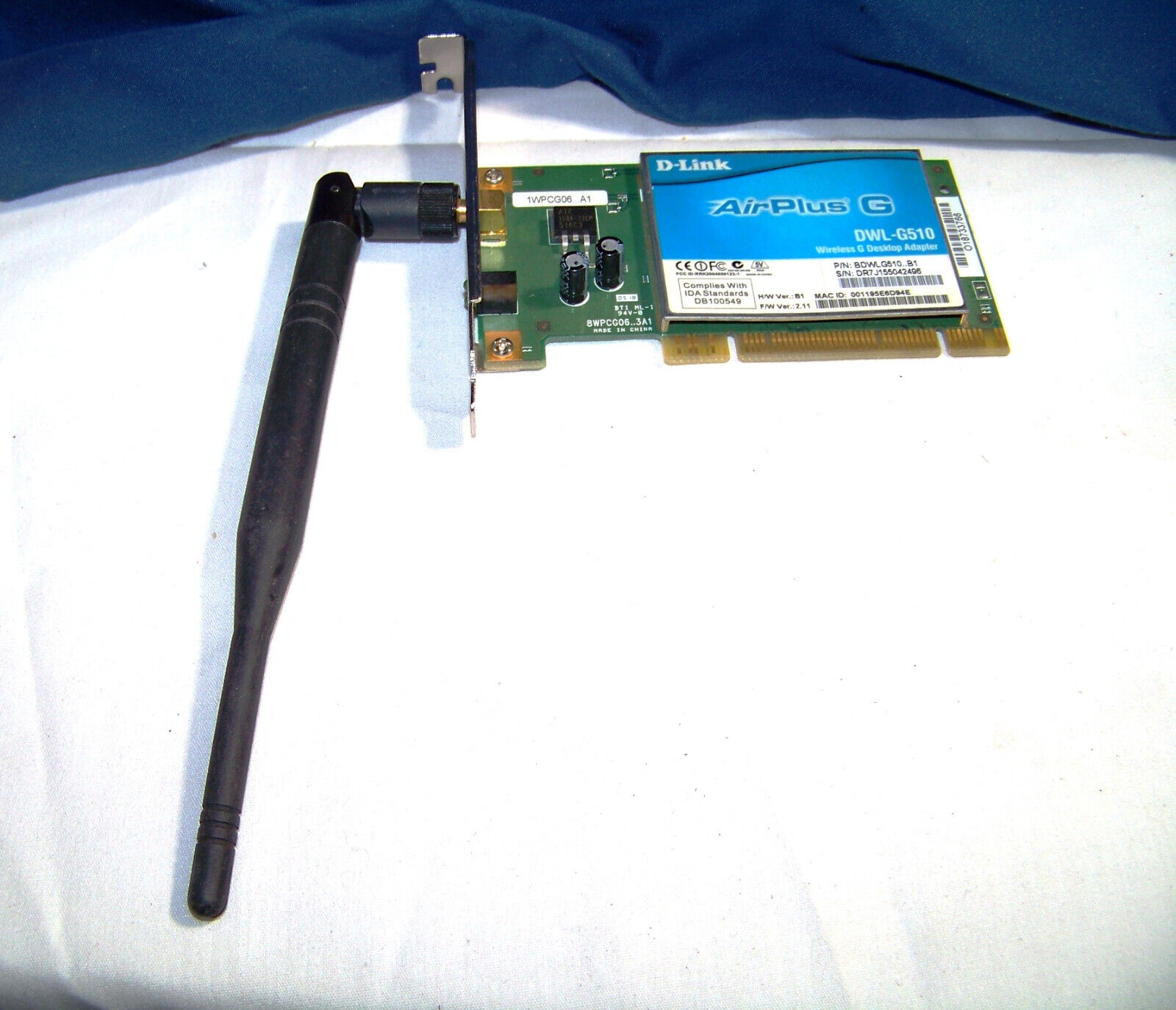 D-LINK AIRPLUS G DWL-G510 NETWORK ADAPTER - PCI - 802.11G 2.4GHz - EUC