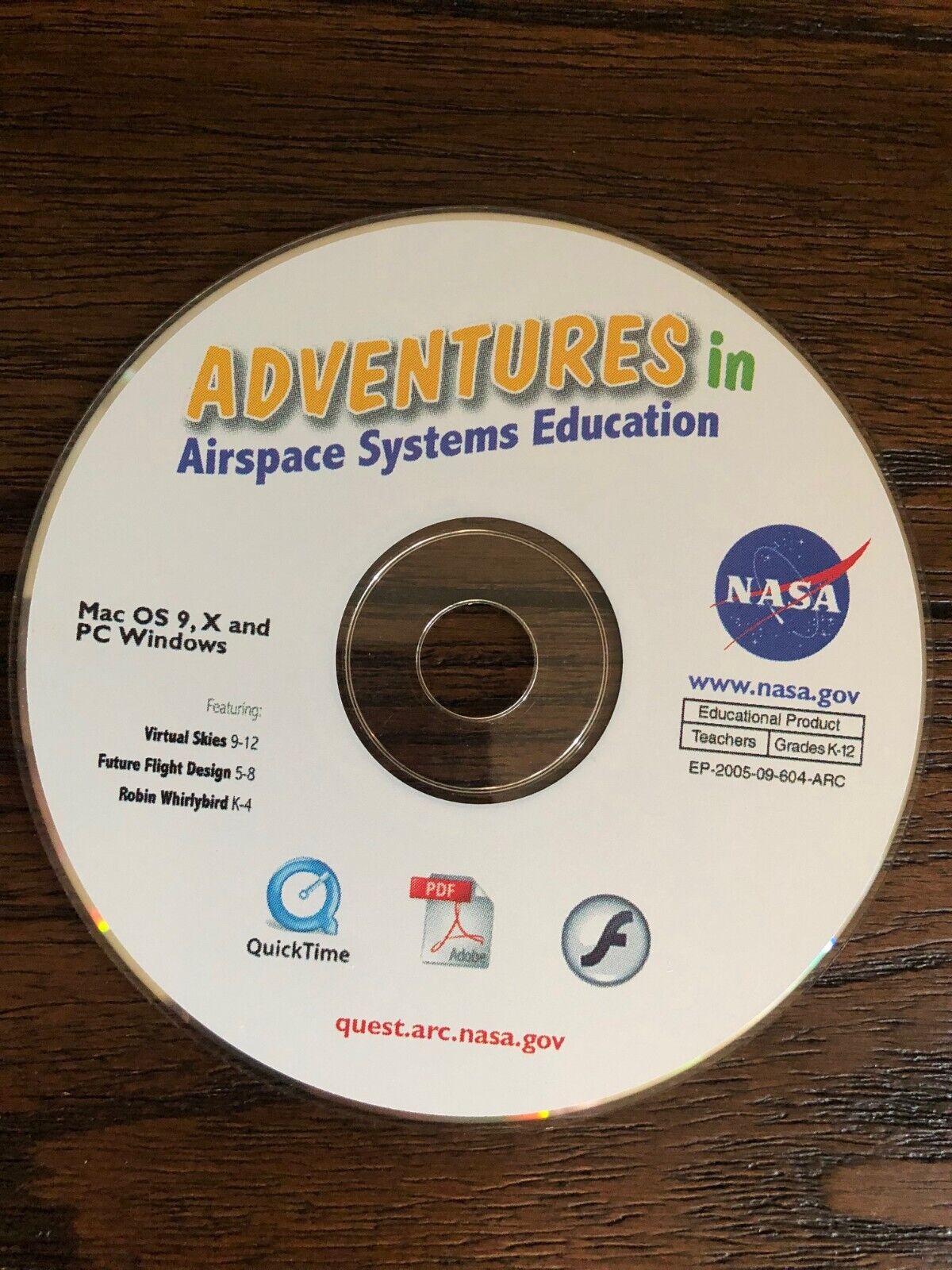 NASA Adventures in Airspace Systems Education - vintage MAC learning software CD