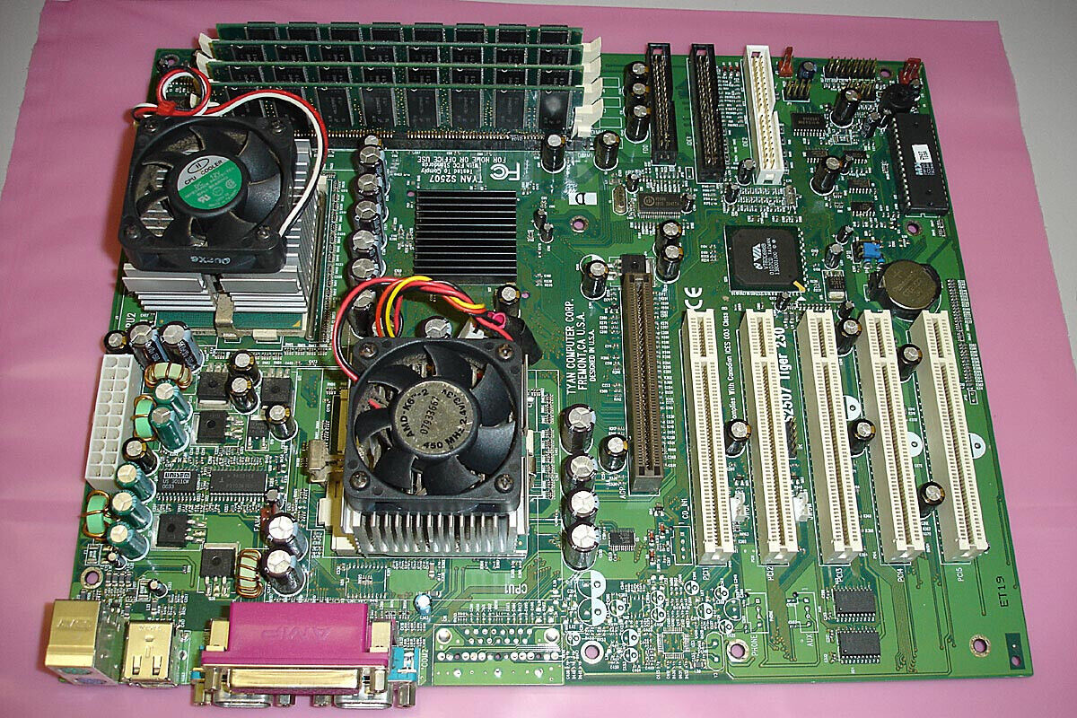 Tyan S2507 PIII Dual Processor Motherboard MB - Complete & Tested