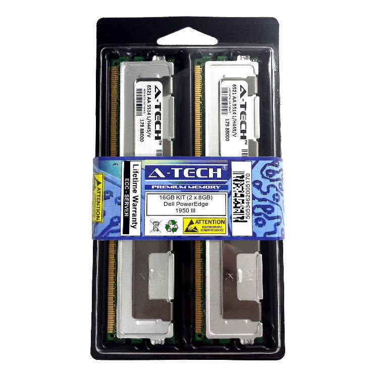 16GB KIT 2 x 8GB Dell PowerEdge 1950 III 2950 2950 III M600 R900 Ram Memory