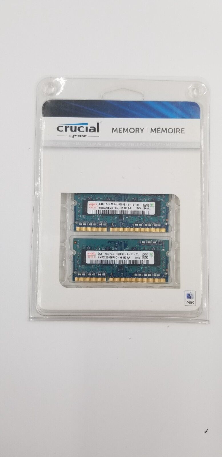 Crucial Micron 2 pack, 2GB RAM CRM-9128 REV E 