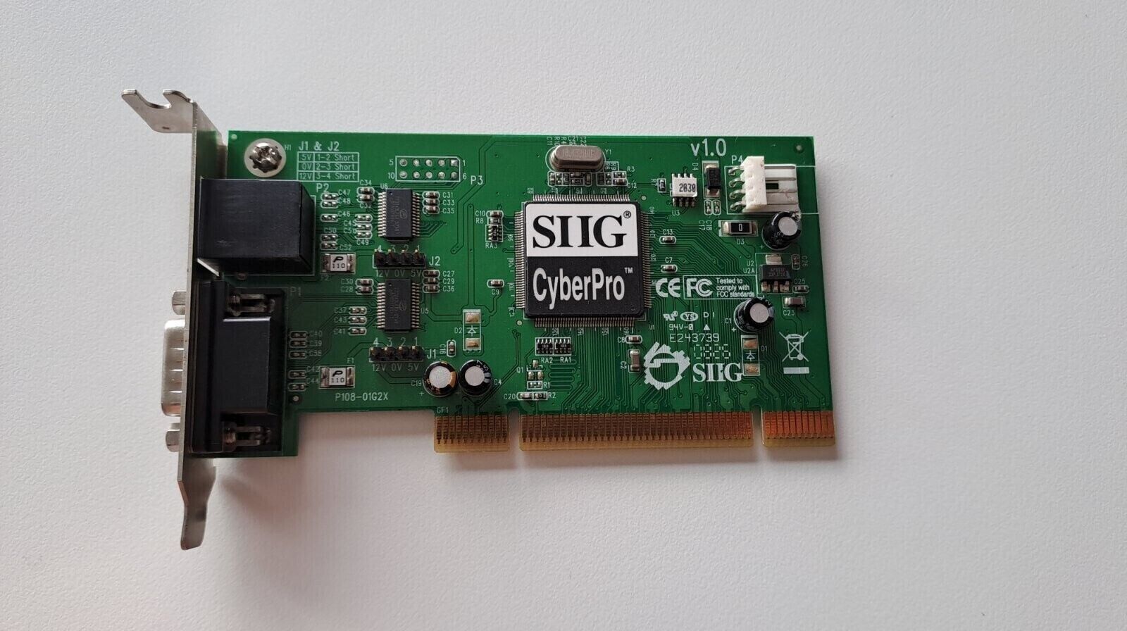 SIIG JJ-P00311-S1 DB9+RJ45 Serial Dual Port P108-01G2X  Adapter Low Profile