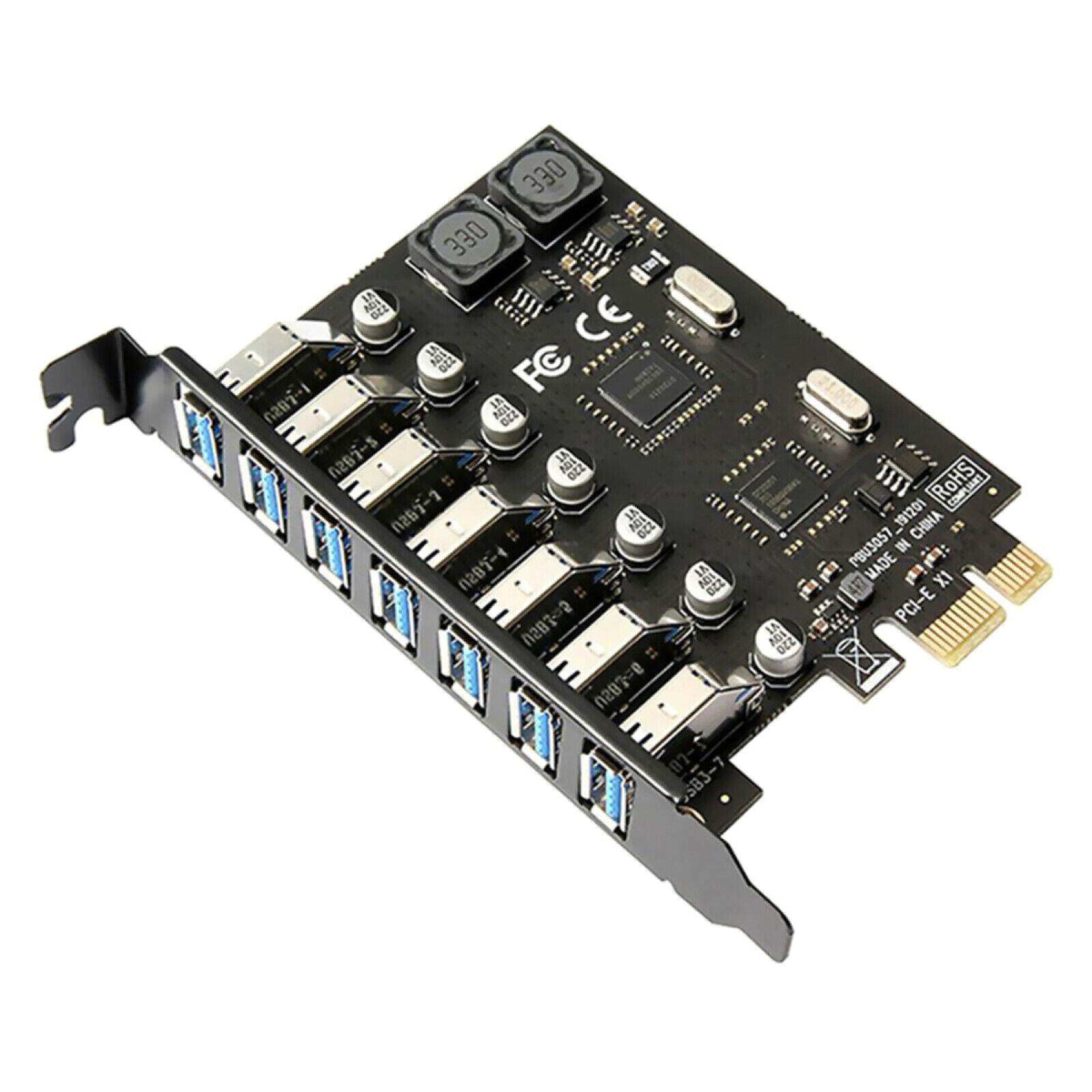 PCB+Metal 5Gbps 7 Port USB3.0 PCI Express Card Expansion Converter Adapter