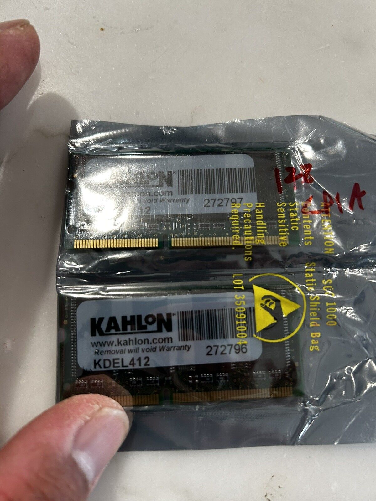 Lot Of 2 kahlon kdel 412 128MB Memory for Dell Latitude